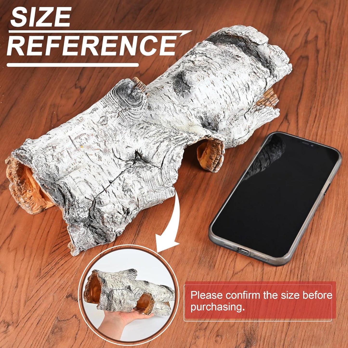 Reptile Hide Caves Simulation Tree Hideout, Hideout Shelter Sleep Cave is Decorated for Arboreal Reptile, Snake, Leopard Gecko, Lizard, Salamander, Hermit Crab Aquarium