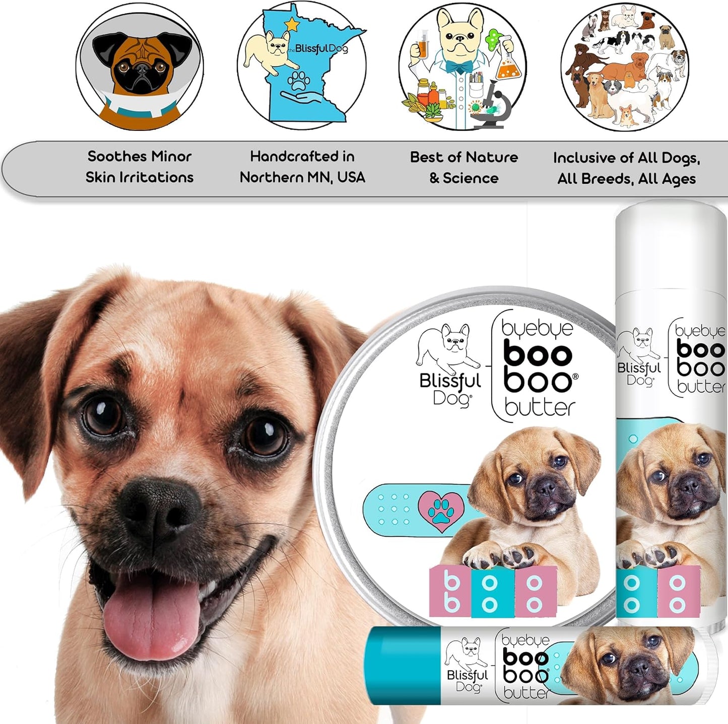 The Blissful Dog Puggle Boo Boo Butter, 1-Ounce