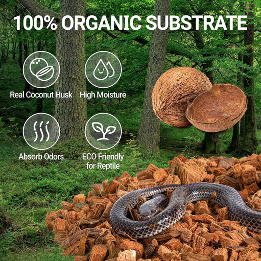 REPTI ZOO 72 Quart Reptiles Coconut Chip Substrate, Coco Husk Reptiles Bedding for Ball Python, Snakes, Geckos, Lizards, Tortoises, Frogs | Terrarium Tanks Substrate