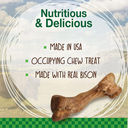 Nylabone Healthy Edibles Wild Natural Long-Lasting Bison Flavor Bone Chew Treats for Dogs, Small (16 Count) (Pack of 2)