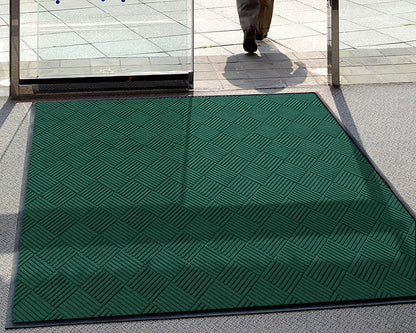 WaterHog Diamond | Commercial-Grade Entrance Mat with Rubber Border – Indoor/Outdoor, Quick Drying, Stain Resistant Door Mat (Evergreen, 4' x 10')
