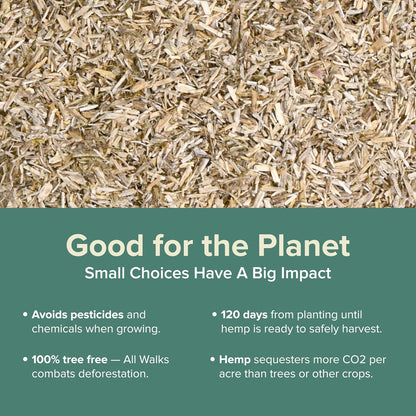 All Walks 150 Liter(30 lbs) Hemp Bedding for Chicken Coops, Hampters, Ducks, and Turkeys - 100% Natural, Superior Odor Control, Biodegradable Pet Bedding, Dust-Free - Made in USA