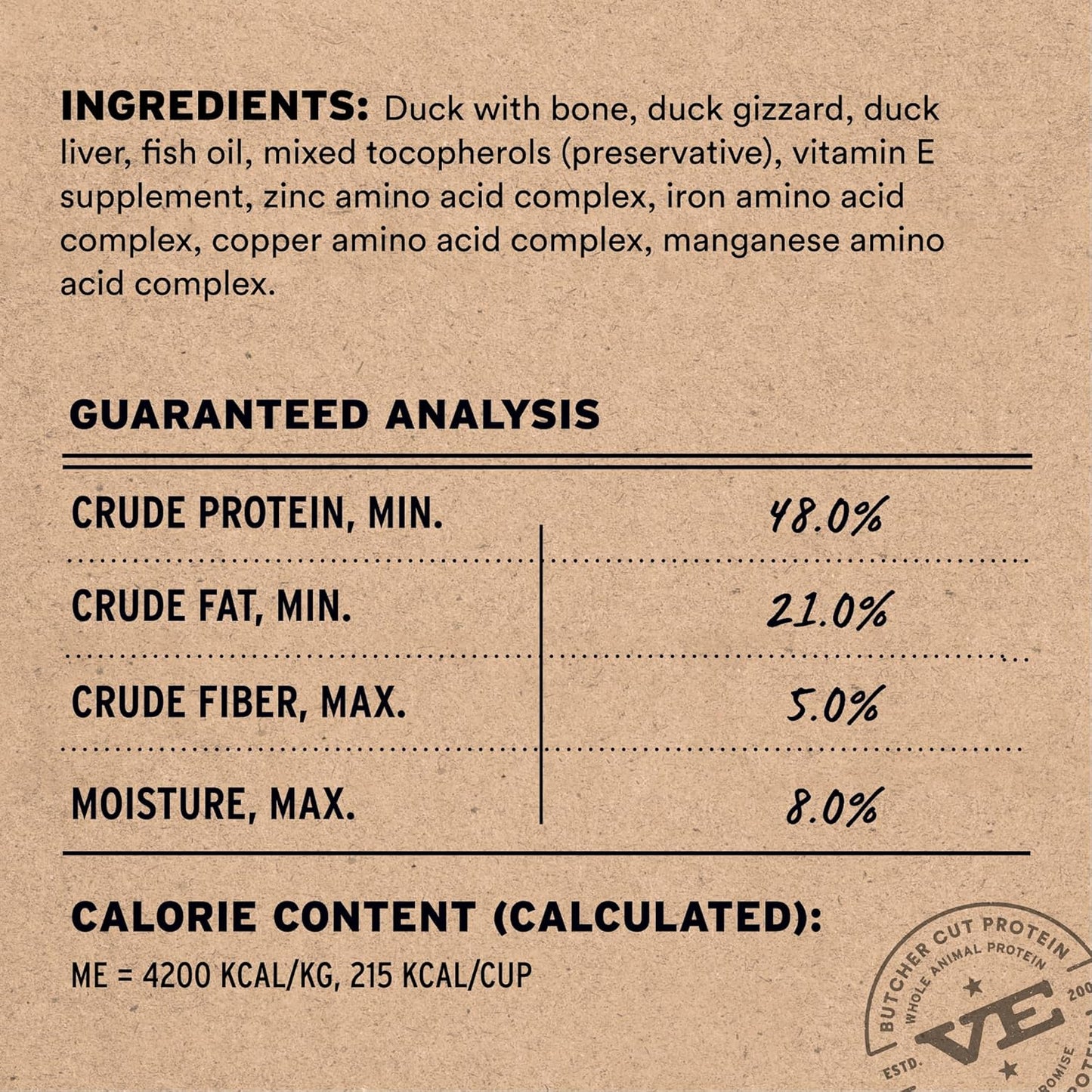 Vital Essentials Freeze-Dried Raw Duck Meal or Mixer Cat Food Crunchy Nibs, 12 oz