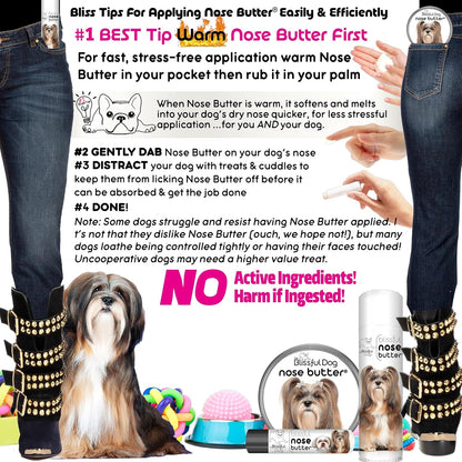 The Blissful Dog Lhasa Apso Nose Butter for Dry, Cracked Skin, Lick-Safe Dog Nose Balm with Moisturizing Shea Butter, Almond, Olive, and Essential Oils, Pet Supplies, Uncented, 4 oz.