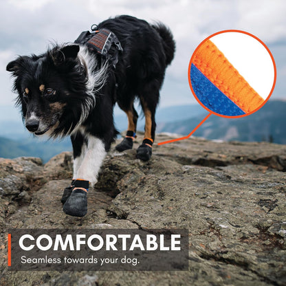 Non-stop dogwear Protector Booties, 4-Pack of Dog Booties for Hot Pavement and Rough Surfaces with Anti-Slip, Waterproof and Comfortable for Small Dogs