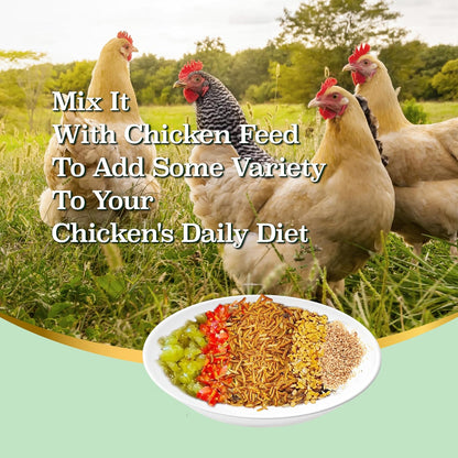 2LB Dried Black Soldier Fly Larvae, More Calcium Than Dried Mealworms, High Protein Chicken Feed, Poultry Treat, Chicken Scratch