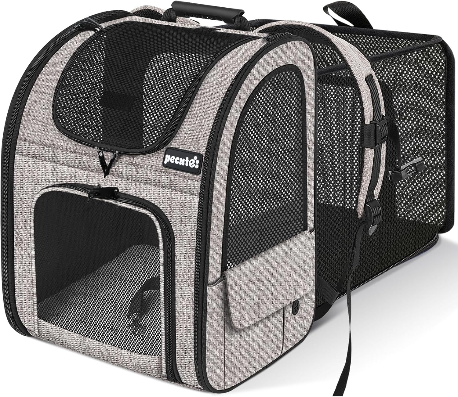 Pecute Pet Carrier Backpack, Dog Carrier Backpack, Expandable with Breathable Mesh for Small Dogs Cats Puppies, Pet Backpack Bag for Hiking Travel Camping Outdoor Hold Pets Up to 17 Lbs - Pawvie