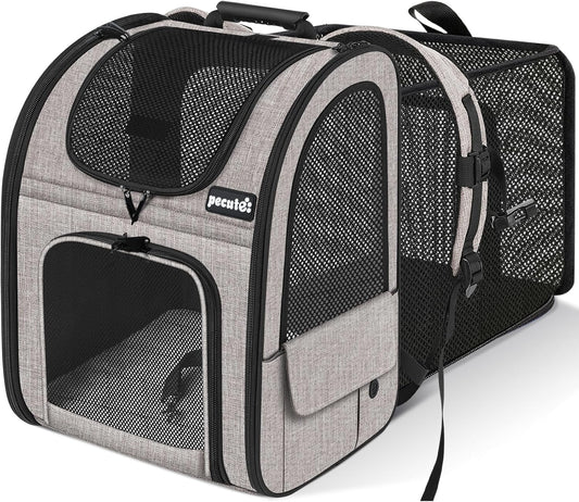 Pecute Pet Carrier Backpack, Dog Carrier Backpack, Expandable with Breathable Mesh for Small Dogs Cats Puppies, Pet Backpack Bag for Hiking Travel Camping Outdoor Hold Pets Up to 17 Lbs - Pawvie