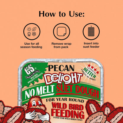 C&S Pecan Delight No Melt Suet Dough 11.75 Ounces 8 Pack