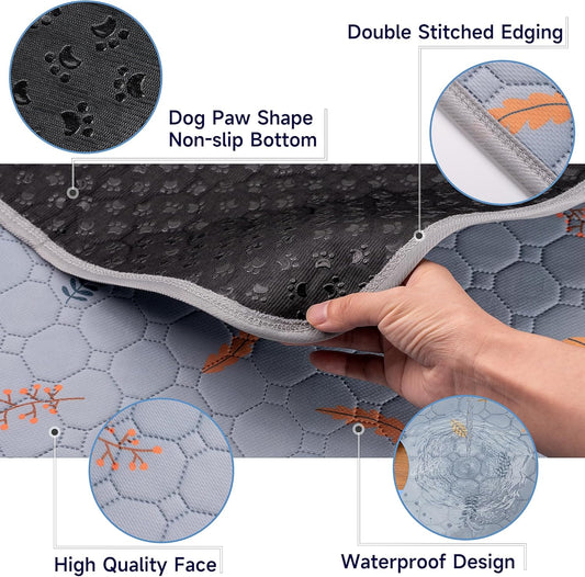 Sunheir 2-Pack Extra Large Reusable Dog Mat for Floor, Dog Playpen, Non-Slip Waterproof, Super Absorbent Washable Pee Pads for Dogs, Pet Whelping Pads, Crate (36" x 41", Light Grey)