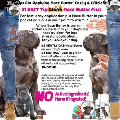 The Blissful Dog Cane Corso Nose Butter for Dry, Cracked Skin, Lick-Safe Dog Nose Balm with Moisturizing Shea Butter, Almond, Olive, and Essential Oils, Pet Supplies, Uncented, 0.50 oz.