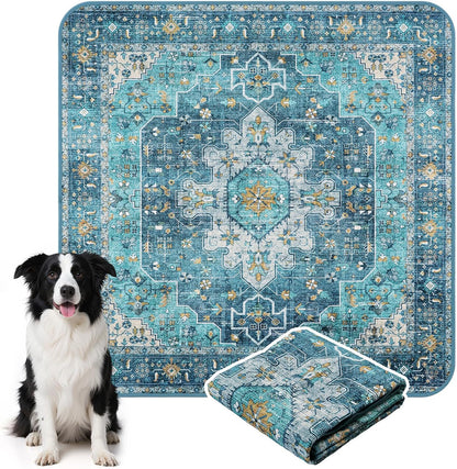 HAOCOO Washable and Reusable Pee Pads for Dogs,(1 Pack) 6Ft x 6Ft Super Absorbent Puppy Training Pads, Blue Waterproof Leak-Proof Whelping Pads Non-Slip Potty Pads for Pet Housebreaking