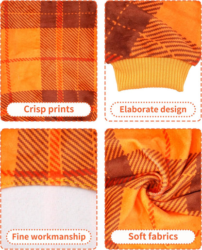 PET SHOW 4 Pack Small Dog Pajamas Holiday Dog Clothes for Medium Dogs Girl Boy Soft Stretchy PJs Plaid Jumpsuit Puppy Cats Fall Onesies Christmas Outfits with Sleeve Pets Dachshund Costume(M, Plaid)