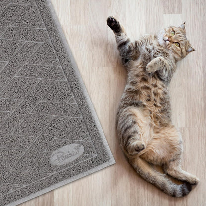 Pawkin Cat Litter Mat, Jumbo XX-Large, 4x3 Feet, Fits Two Litter Boxes or Extra Coverage for One Box, Gray