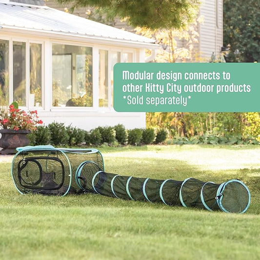Kitty City Catio Outdoor 20' Cat Tunnel – 20‑Foot Cat‑Sized Play Tunnel, 11” Diameter, Modular Catio Connector for Cats & Small Pets