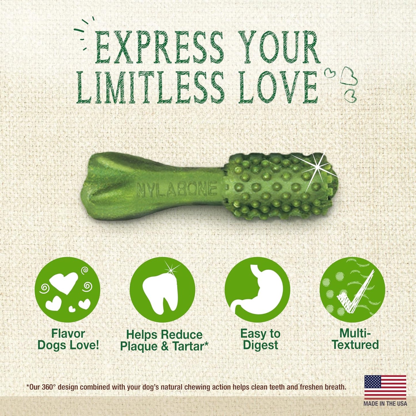 Nylabone Nutri Dent Dog Dental Chews, Natural Teeth Cleaning Treats & Breath Freshener for Dogs, Fresh Mint Flavor, Mini (78 Count)