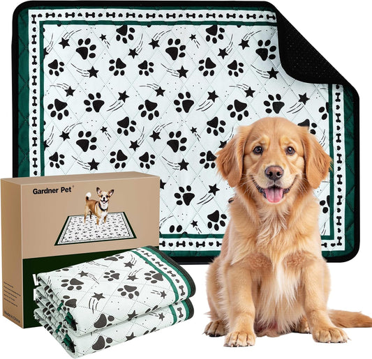 Gardner Pet Washable Dog Pee Pads,18'' x 24'' Non Slip Dog Mats with Great Urine Absorption, Reusable Puppy Pee Pads for Potty Training - 2 Pack