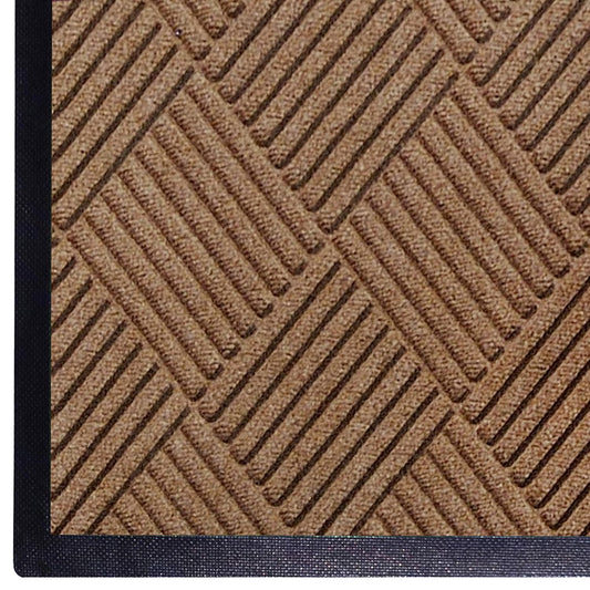 WaterHog Diamond | Commercial-Grade Entrance Mat with Rubber Border – Indoor/Outdoor, Quick Drying, Stain Resistant Door Mat (Medium Brown, 3' x 4')