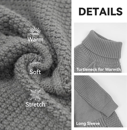cyeollo 4XL Dog Sweater,Knitwear Pullover Sweaters Turtleneck Fall Winter Dog Clothes Sweaters for Large Dogs Male, Grey XXXXL