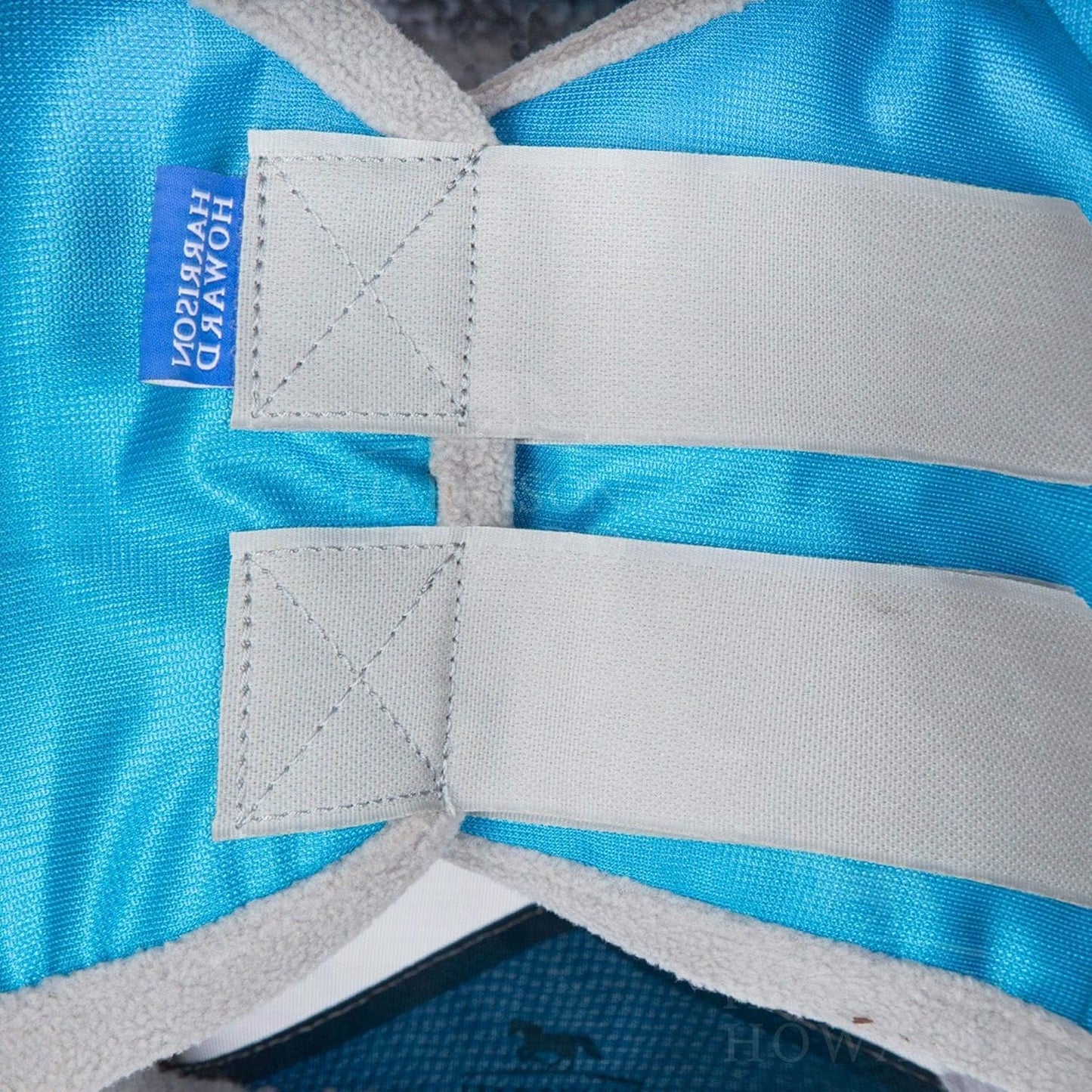 Harrison Howard CareMaster Pro Luminous Horse Fly Mask Large Eye Space Standard with Ears UV Protection for Horse Sky Blue Full Size