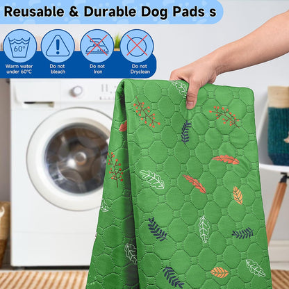 Sunheir Washable Pee Pads for Dogs 72"x72", Extra Large Reusable Puppy Pads Pet Training Pads for Dog Playpen, Waterproof Pee Pads for Puppy Playpen, Whelping Pad, Dog Playpen Indoor - Green