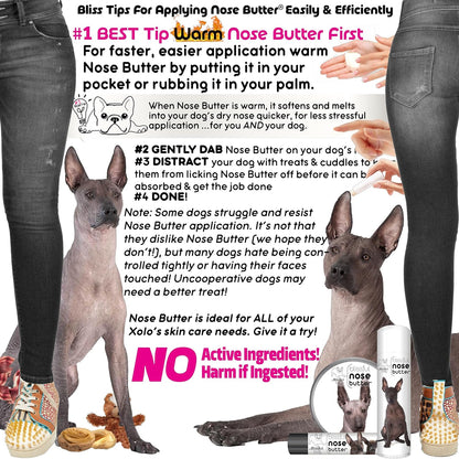 The Blissful Dog Xoloitzcuintli Nose Butter for Dry, Cracked Skin, Lick-Safe Dog Nose Balm with Moisturizing Shea Butter, Almond, Olive, and Essential Oils, Pet Supplies, Uncented, 0.50 oz.