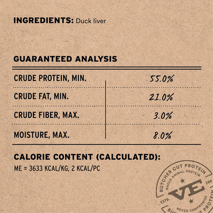 Vital Essentials Duck Liver Cat Treats, 0.9 oz | Freeze-Dried Raw | Single Ingredient | Grain Free, Gluten Free, Filler Free