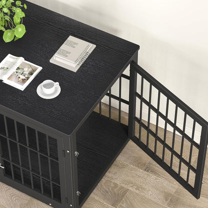 42 Inch Heavy Duty Dog Crate Furniture for Large and Medium Dogs, Decorative Pet House End Table, Wooden Cage Kennel Furniture Indoor, Black