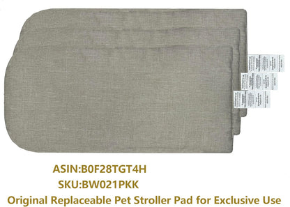 ROODO Pet Stroller Inner Pad for Exclusive Use,Original,Replaceable,Easy to Clean,Set of 3 pc(Khaki) - Pawvie