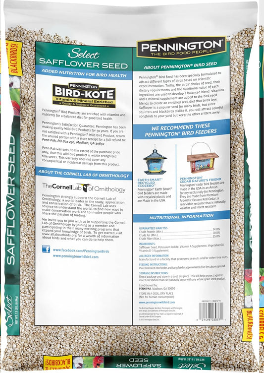 Pennington Select Safflower Seed 15 lb Bag