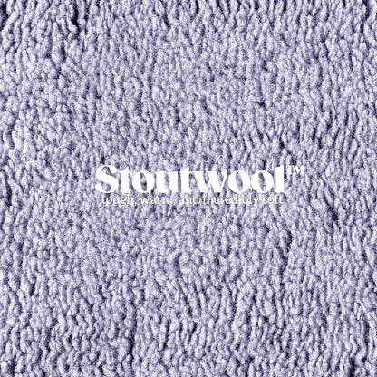 Stoutwool Indestructible Dog Bed - Fluffy Chew Proof Dog Crate Pad - Tough Kennel Pad for Aggressive Chewers - Washable, Ideal for Jumbo Breeds & Fits 54-Inch Crate - 53"x35", Jacaranda
