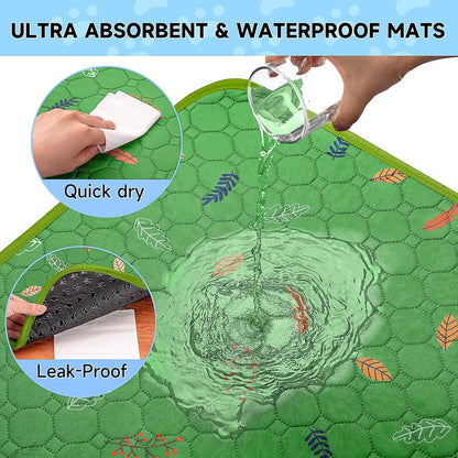 Sunheir Washable Pee Pads for Dogs 72"x72", Extra Large Reusable Puppy Pads Pet Training Pads for Dog Playpen, Waterproof Pee Pads for Puppy Playpen, Whelping Pad, Dog Playpen Indoor - Green