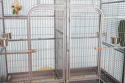 Double Cage with Center Divider for Bird Parrot Aviary W64xD32xH73 New