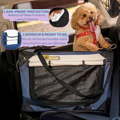 Extra Large Dog Cat Puppy Carrier 20"x13"x13" Foldable Soft Sided Travel Crate Portable Pet Kennel With Cushion Reduces Anxiety Saves Space Easy Vet Visits Secure Triple Entry Mesh Lightweight Durable