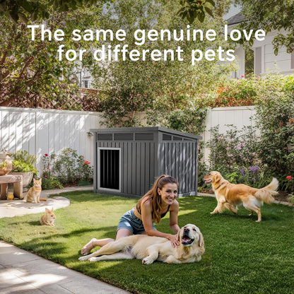 DRATO Dog House for Both Indoor and Outdoor with Weatherproof Roof Removable Floors for Medium to Large Dogs Interior Space (Black, Medium(32.2 * 25.12 * 24.13''))