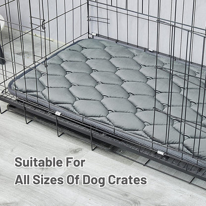 Dog Crate Mats,Soft Kennel Pads Washable with Anti-Slip Bottom,Dog Kennel Pads for Sleeping,Pets Mattress Cat Dog Beds for Large Medium Dogs(29x18,Grey)