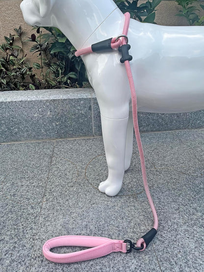 Slip Lead Dog Leash，Strong Nylon Rope Leash and Padded Handle,No Pull Outdoor Walking Training Lead for Small Medium Large Dogs (Pink, 1/2"×4ft)